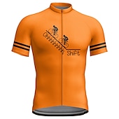 cheap Men&#039;s Jerseys-Men&#039;s Cycling Jersey Graphic Letter &amp; Number Funny Short Sleeve Bike Jersey Top with 3 Rear Pockets Mountain Bike MTB Road Bike Cycling Quick Dry Reflective Strips Back Pocket Moisture Wicking Sports