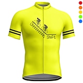 cheap Men&#039;s Jerseys-Men&#039;s Cycling Jersey Graphic Letter &amp; Number Funny Short Sleeve Bike Jersey Top with 3 Rear Pockets Mountain Bike MTB Road Bike Cycling Quick Dry Reflective Strips Back Pocket Moisture Wicking Sports