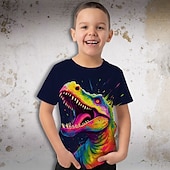 preiswerte Jungen 3D Tiere-Jungen 3D Graphic Tier Dinosaurier T-Shirt Kurzarm 3D-Druck Sommer Frühling Aktiv Sport Modisch Polyester kinderkleidung 3-12 Jahre Outdoor Casual Täglich Regular Fit