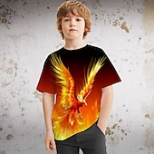 halpa Poikien 3D Eläimet-Lapset Poikien T-paita Tee Eläin Dinosaurus Lyhythihainen Crewneck Lasten toppi Kausaliteetti Tyylikäs Päivittäin Kesä Moniväri 3-12 vuotta