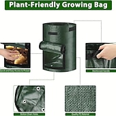 economico sacchi per piante-4 sacchetti per la coltivazione di patate 10 galloni sacchetti per la coltivazione con patta e manici vaso per piante vaso per patate pomodoro e verdure verde