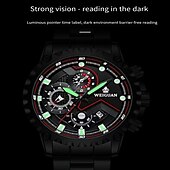 baratos Relógios Quartz-Relógio de Quartzo WEIGUAN para Homens Relógio de Pulso Masculino Cronógrafo Analógico Estiloso Com Calendário Noctilucente Liga de Aço Inoxidável Presente Elegante para Homens