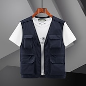 voordelige Gilets-Voor heren Vissersvest Wandelvest Kleding Bovenlichaam Buiten Ademend Lichtgewicht Multi Pocket Comfortabel Zwart blauw Grijs Vissen Klimmen Kamperen / wandelen / grotten verkennen