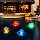 baratos Luzes Subaquáticas-Luz de piscina flutuante Padrão de peixe Lâmpada de piscina à prova d&#039;água Brinquedos de banheira para bebês Luzes flutuantes que mudam de cor 6 modos Led Luzes flutuantes que mudam de cor Decoração