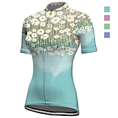 cheap Women's Jerseys-Women's Cycling Jersey Graphic Floral Botanical Short Sleeve Bike Jersey Top with 3 Rear Pockets Mountain Bike MTB Road Bike Cycling Quick Dry Reflective Strips Back Pocket Moisture Wicking Sports