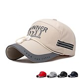 preiswerte Baseballkappe für Herren-Herren Cap Basecap Kappe Schwarz Rote Polyester reflektierende Streifen Reise Strand Design Outdoor Urlaub Glatt Einstellbar Windundurchlässig
