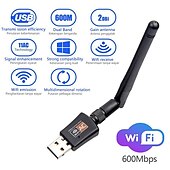 cheap Wireless Routers-Wireless Mini 150/600Mbps USB Wifi Adapter 5.8GHz2.4GHz USB2.0 Receiver Wireless Network Card Lan Wi-Fi High Speed Antenna