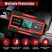 levne Testery a detektory-10ampérová nabíječka autobaterií 12V a 24v inteligentní plně automatická nabíječka baterií udržovací udržovací nabíječka pro sekačky na trávu lodní mořské olověné baterie