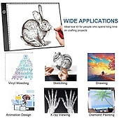 cheap Computers &amp; Tablets-A4 LED Light Pad, Tracing Light Table with Scale Art, Light Table with USB Power, Ultra-Thin Copy Board