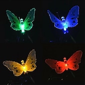 billige Solstrengelys-rgb solenergi sommerfugl optisk fiber fe string lampe vanntett utendørs hage ferie dekorasjon lampe bursdagsfest atmosfære lampe hage plen dekorasjon lampe