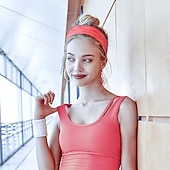 お買い得  ヘアスタイリングアクセサリー-ミックスカラーのスポーツヘッドバンド、スポーティなスタイルの伸縮性のある滑り止め汗吸収ヨガフィットネストレーニングヘアバンド、女性用