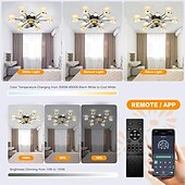 levne Světla pro stropní ventilátor-stropní ventilátor s aplikací světla&amp;amp; dálkové ovládání 102 cm stmívatelné 6 rychlostí větru sputnik designová projekce moderní stropní ventilátor do ložnice, obývacího pokoje, malého pokoje