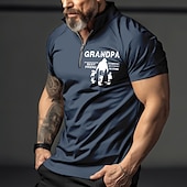billiga Rolig textpolo för män-Herrarnas kortärmade kvart zip T-shirt Morfar barnbarns bästa vän  barnbarns bästa partner i brott familjegåva grafisk