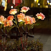 cheap Pathway Lights &amp; Lanterns-Hydrangea Solar Pathway Garden Stake Lights - Waterproof Solar Simulation Flower Floor Light for Villa, Courtyard, Lawn &amp; Garden Decoration