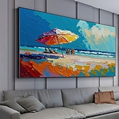 preiswerte Landschaftsgemälde-Handgefertigtes, handgemaltes Ölgemälde, Original-Sonnenschein-Ozean-Ölgemälde auf Leinwand, extra großes Wandkunst, abstraktes weißes Wellengemälde, Boho-Wanddekoration, gerollte Leinwand, kein
