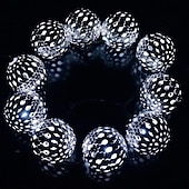 abordables Guirlandes solaires-Guirlande lumineuse solaire marocaine élégante pour réception de mariage, guirlande lumineuse à LED en forme de globe, éclairage d&#039;extérieur étanche, 8 modes d&#039;éclairage, boule lumineuse étanche