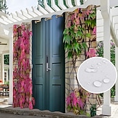 billiga Vattentäta gardiner-vattentäta utomhusgardiner för inomhusbröllop uteplats tjock sekretesshylsa gardiner för bröllop sovrum, vardagsrum, veranda, pergola, cabana, 1 panel