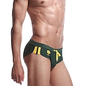 billiga boxersimbyxor för män-Herr Badkläder Badshorts Snörning Bokstav Andningsfunktion Mjuk Utomhus Ledigt Dagligen Hawaiisk Stylish Svart Marinblå Microelastisk