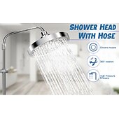 cheap Rain Shower-4/6 inch Rainfall Shower Head Set, 5 Mode Sprayer Showerhead with Water Filter, 360-degree Rotation High Pressure Overhead Shower Head Arm Chrome Black Silver