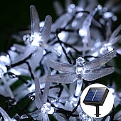 preiswerte Landschaftslichter-Solar-Lichterkette für die Gartendekoration – 5 m, 20 LEDs, Libelle und Schmetterling, wasserdichte Kranzlichter für den Rasen, Hochzeits- und Partydekoration