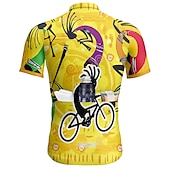 baratos Camisolas masculinas-21Grams Homens Camisa para Ciclismo Manga Curta Moto Blusas com 3 bolsos traseiros Ciclismo de Montanha Ciclismo de Estrada Respirável Secagem Rápida Pavio Humido Tiras Refletoras Amarelo Vermelho