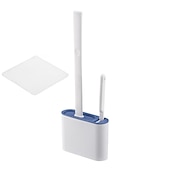 cheap Bathroom Gadgets-Silicone Toilet Brush And Holder with Sticky Hook, Wall Hanging Toilet Brush, Silicone Soft Bristles Brush, Toilet Floor Cleaning Tool