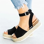 cheap Women&#039;s Sandals-Women&#039;s Leopard Print Espadrille Platform Sandals with Ankle Strap, Trendy Open Toe Summer Shoes for Vacation, Beach, and Casual Outfits
