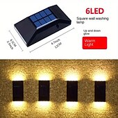 cheap Outdoor Christmas Lights-Solar Wall Sconce Outdoor Decoration Garden Wall Light IP65 Waterproof Up and Down Luminous Outdoor Garden Decoration Fence Light