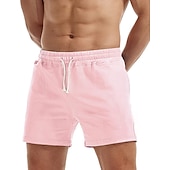 billiga Svett shorts-Herr Rosa shorts Atletiska shorts Svett shorts Träningsshorts Ficka Slät Komfort Andningsfunktion Utomhus Dagligen Utekväll Mode Ledigt Svart Vit