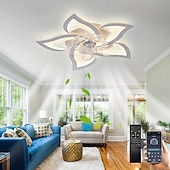 preiswerte Deckenventilator-Leuchten-LED-Deckenventilatoren dimmbar mit Fernbedienung Contral Blumendesign 20 &quot;/ 39&quot; 5/9-Köpfe Unterputz-Deckenleuchte Acryl-Lampenschirm-Kronleuchter Schlafzimmer Wohnzimmer