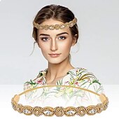economico Accessori per acconciature-6 pezzi elastici strass in rilievo donne fasce per capelli fatti a mano gioielli vintage fasce per capelli per accessori per capelli ragazza 20-26.8 multicolor