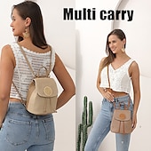 お買い得  大学のバックパック-女性用マルチキャリーストローバックパック - 夏にぴったりのスタイリッシュで多用途なバッグ、3色