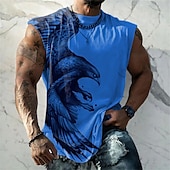 ieftine Tricouri cu imprimeu animal-Bărbați Grafic Animal Vest Top Tricou fără mâneci pentru bărbați Fără manșon Bretele Tricou Tipărire 3D Stil Nautic Cămașă Modă Designer Muşchi Zilnic Sport Sală de Fitness Alb Albastru Roșu