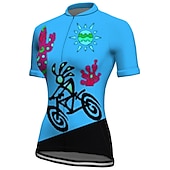billiga Tröjor för kvinnor-Dam Cykeltröja Kortärmad Cykel Tröja Överdelar med 3 bakfickor Bergscykling Vägcykling Andningsfunktion Snabb tork Fuktabsorberande Reflexremsa Violett Gul Rosa Grafisk sporter Kläder