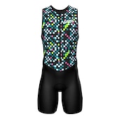 preiswerte Herrenbekleidungs-Sets-Herren Triathlonanzug Ärmellos Triathlon Silber Hellgelb Schwarz / Orange Graphic Fahhrad Lycra Sport Graphic Bekleidung
