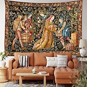 cheap Medieval Tapestry-Medieval Painting Tapestry Middle Age Tapestry Grape Harving Wall Art Large Tapestry Mural Decor Photograph Backdrop Blanket Curtain Home Bedroom Living Room Decoration