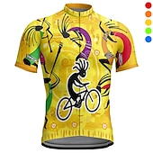 baratos Camisolas masculinas-21Grams Homens Camisa para Ciclismo Manga Curta Moto Blusas com 3 bolsos traseiros Ciclismo de Montanha Ciclismo de Estrada Respirável Secagem Rápida Pavio Humido Tiras Refletoras Amarelo Vermelho