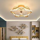 رخيصةأون إضاءات مراوح السقف-مروحة سقف مع تطبيق تصميم دائرة خفيفة&amp;amp; جهاز تحكم عن بعد 100 سم 5-ضوء عكس الضوء 6 سرعات رياح مروحة سقف حديثة لغرفة النوم وغرفة المعيشة وغرفة صغيرة 220-240 فولت