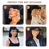 halpa Synteettiset trendikkäät peruukit-Synteettiset peruukit Suora Otsatukalla Koneella valmistettu Peruukki Vaaleahiuksisuus Lyhyt A1 A2 A3 A4 A7 Synteettiset hiukset Naisten Pehmeä Juhla Muoti Vaaleahiuksisuus Musta Ruskea