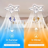 preiswerte Deckenventilator-Leuchten-LED-Deckenventilatoren dimmbar mit Fernbedienung Contral Blumendesign 20 &quot;/ 39&quot; 5/9-Köpfe Unterputz-Deckenleuchte Acryl-Lampenschirm-Kronleuchter Schlafzimmer Wohnzimmer