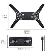 halpa Telineet ja jäähdytysalustat-kannettavan tietokoneen jäähdytin usb-käyttöinen jäähdytysalustan teline kahdella tuulettimella