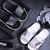 abordables Sandales décontractées-sandales à enfiler sportives pour hommes | pantoufles confortables et légères à enfiler pour une tenue décontractée, au bord de la piscine ou à la plage – conception respirante à bout ouvert avec imprimé lettre tendance