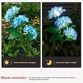 cheap Pathway Lights &amp; Lanterns-Hydrangea Solar Pathway Garden Stake Lights - Waterproof Solar Simulation Flower Floor Light for Villa, Courtyard, Lawn &amp; Garden Decoration