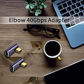 お買い得  ケーブル-USB c アダプタ、90 度直角、タイプ c オス - メス アダプタ エクステンダ サポート 100w 高速充電 40gbps データ転送 ラップトップ、タブレット、携帯電話用の 8k@60hz ビデオ出力