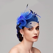 お買い得  ファシネーター-フェザー / ネットファシネーター ケンタッキーダービーハット / 鳥かごベール 1 枚付き 結婚式 / パーティー / イブニング / レディースデー ヘッドピース