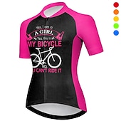 abordables Maillots de mujer-Mujer Maillot de Ciclismo Graphic Letra y Número Gracioso Manga Corta Bicicleta Maillot Camiseta con 3 bolsillos traseros MTB Bicicleta Montaña Ciclismo Carretera Secado rápido Bandas Reflectantes