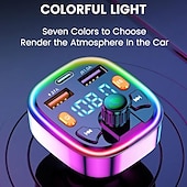 cheap Bluetooth Car Kit/Hands-free-Car Bluetooth 5.0 FM Transmitter Wireless Audio Receiver Car MP3 Player 18W PD Fast Charger(1pc)