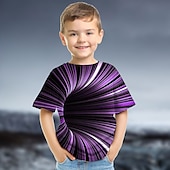 cheap Boy&#039;s 3D Vision &amp; Geometry-Boys 3D Graphic Color Block Optical Illusion T shirt Tee Short Sleeve 3D Print Summer Active Sports Streetwear Kids 3-12 Years