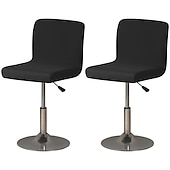 abordables Funda para silla de comedor-2 piezas de funda elástica para taburete de bar, color burdeos, funda para taburete de bar, funda cuadrada giratoria para taburete de bar, funda para silla para comedor, funda de asiento de