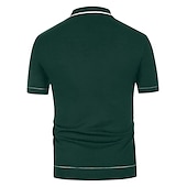 cheap Men&#039;s Classic Polo-Men&#039;s Polo Knit Polo Sweater Business Casual Lapel Short Sleeve Modern Old Money Style Solid / Plain Color Button Front Summer Dark Navy Green Rose Red Polo